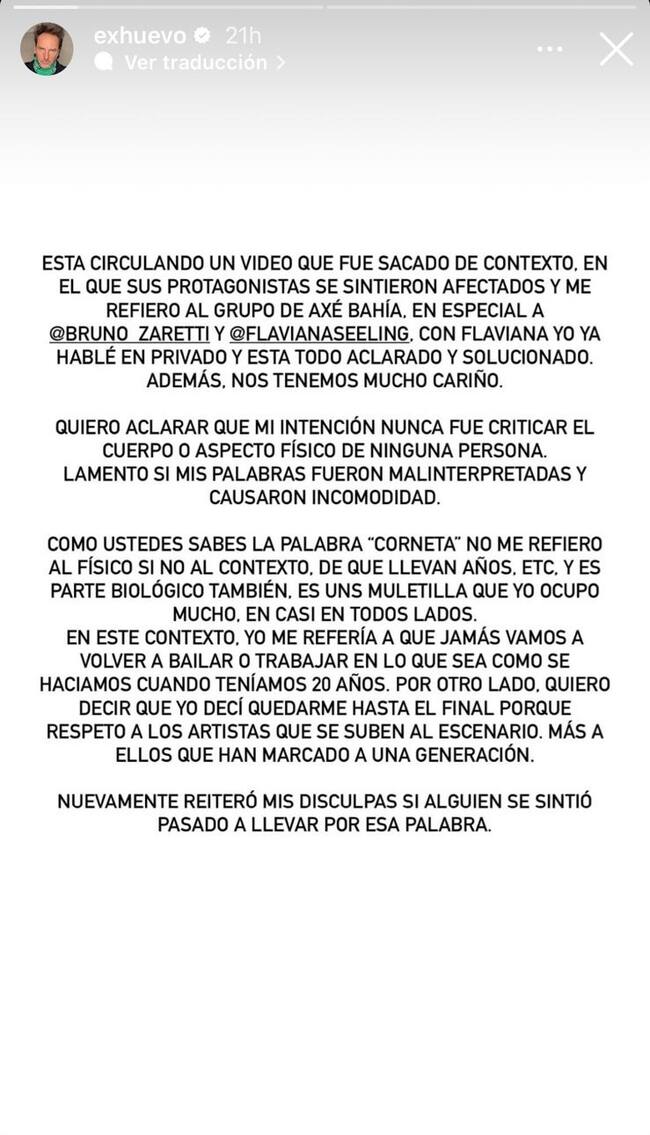 Daniel Fuenzalida ofreció disculpas