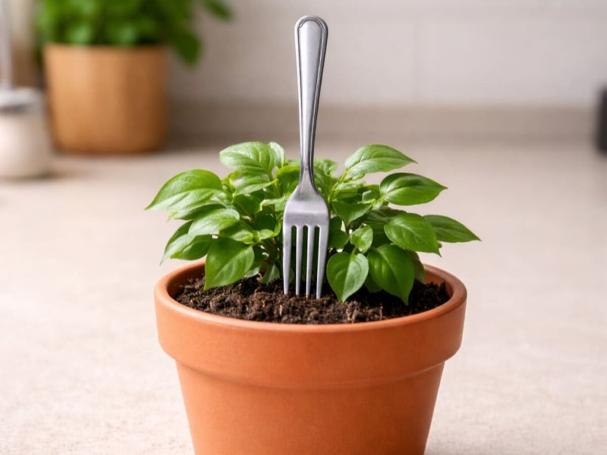 Por qué recomiendan clavar tenedores en la tierra de las plantas: estos son sus beneficios