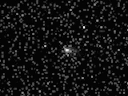 (251106) -- BEIJING, Nov. 6, 2025 (Xinhua) -- This screenshot shows the interstellar object 3I/ATLAS captured by the high-resolution camera of the Tianwen-1 orbiter on Oct. 3, 2025. TO GO WITH "China's Mars orbiter observes interstellar object 3I/ATLAS" (CNSA/Handout via Xinhua)