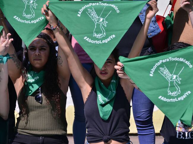 Manifestación feminista a favor del aborto en México
