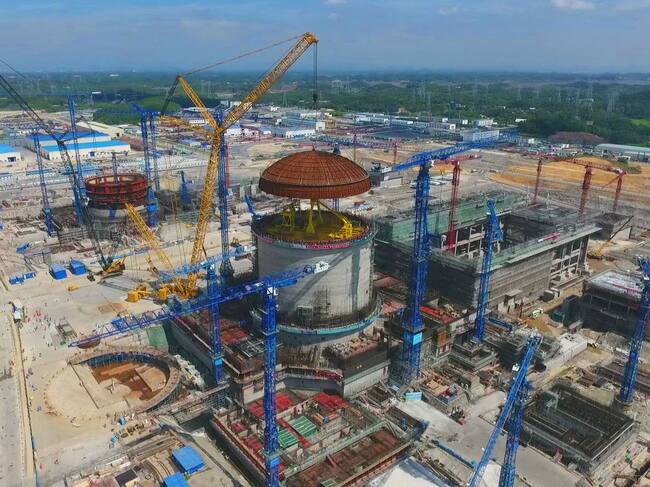 La construcción del domo nuclear en Fangcheng