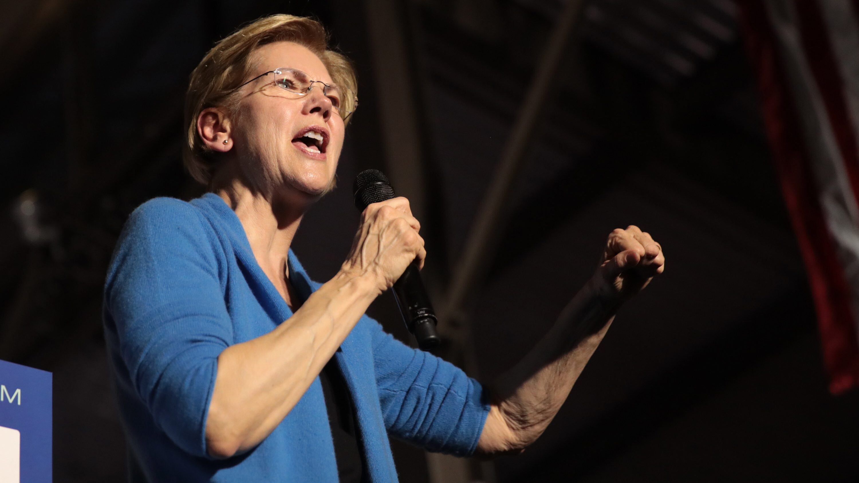 DETROIT, MICHIGAN - MARCH 03: Democratic presidential candidate Sen. Elizabeth Warren (D-MA) speaks to supporters during a rally at Eastern Market as Super Tuesday results continue to come in on March 03, 2020 in Detroit, Michigan. Voters in 14 states and American Samoa go to the polls today. (Photo by Scott Olson/Getty Images)