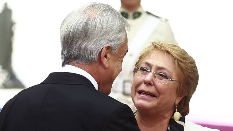 14 de MARZO del 2018/SANTIAGOEl Presidente de la República Sebastian Piñera realizo un punto de prensa junto a los ex presidentes de la República luego de sostener una reunión de una reunión de trabajo en el Palacio de la Moneda. En la image Sebastian Piñera y Michelle Bachelet.
FOTO:RODRIGO SAENZ/AGENCIAUNO