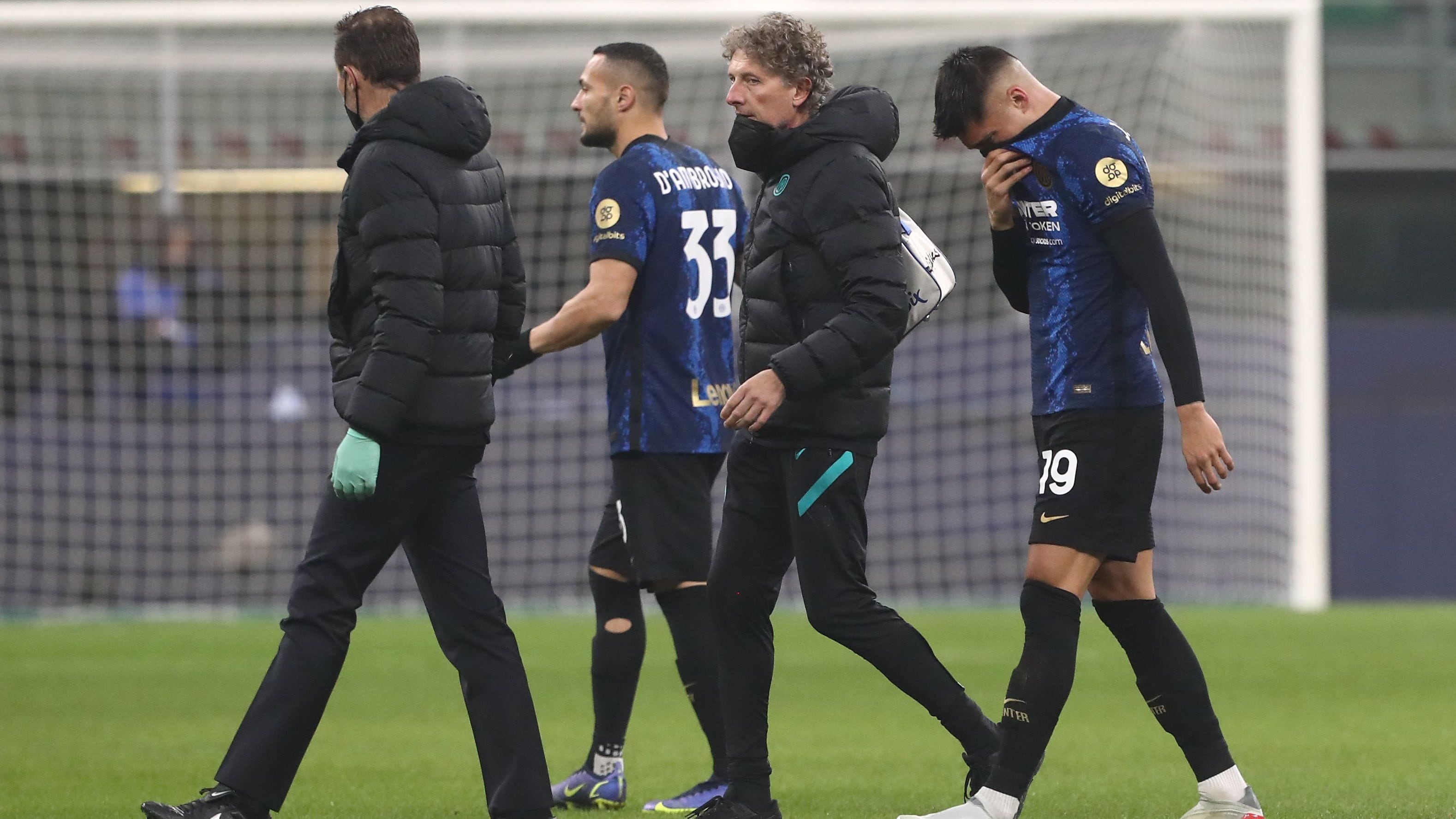Joaquín Correa se lesionó a los dos minutos del partido del Inter de Milán