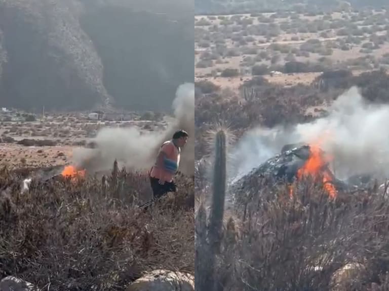 Alerta en la región de Coquimbo: avión de la FACh capota y se incendia en comuna de La Higuera