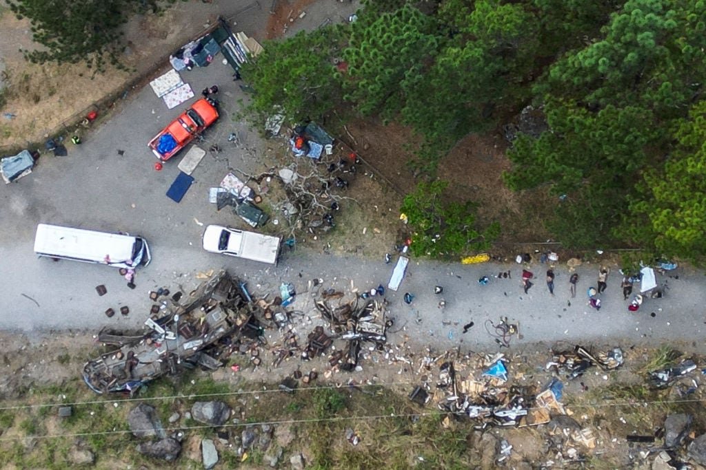 Vista aérea del accidente que deja al menos 39 muertos en Panamá
