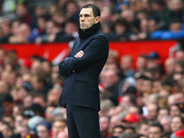 MANCHESTER, ENGLAND - FEBRUARY 28: Manager Gustavo Poyet of Sunderland looks on from the touchline during the Barclays Premier League match between Manchester United and Sunderland at Old Trafford on February 28, 2015 in Manchester, England. (Photo by Alex Livesey/Getty Images)