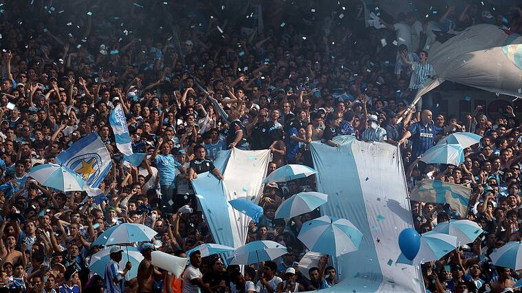 Los hinchas del Racing Club de Avellaneda