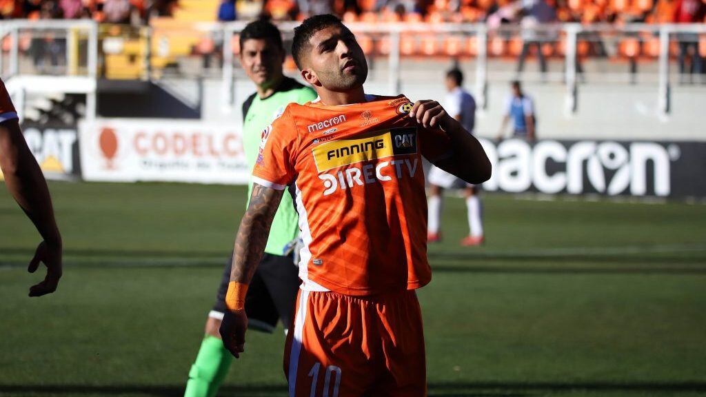 04 DE AGOSTO DE 2019/CALAMA
Ignacio Jara en festejo de su gol, durante el partido valido por la fecha 17 de la segunda ronda del Campeonato Nacional de Primera B, entre Cobreloa y La Serena, disputado en el Estadio Zorros del Desierto.

FOTO: FRANCISCO LOYOLA/AGENCIAUNO