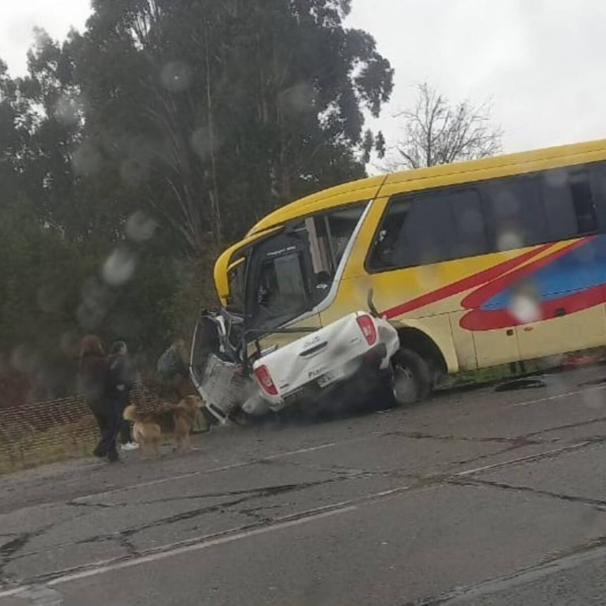 Fatal accidente entre bus de pasajeros y camioneta deja dos muertos y 20 lesionados en Ancud