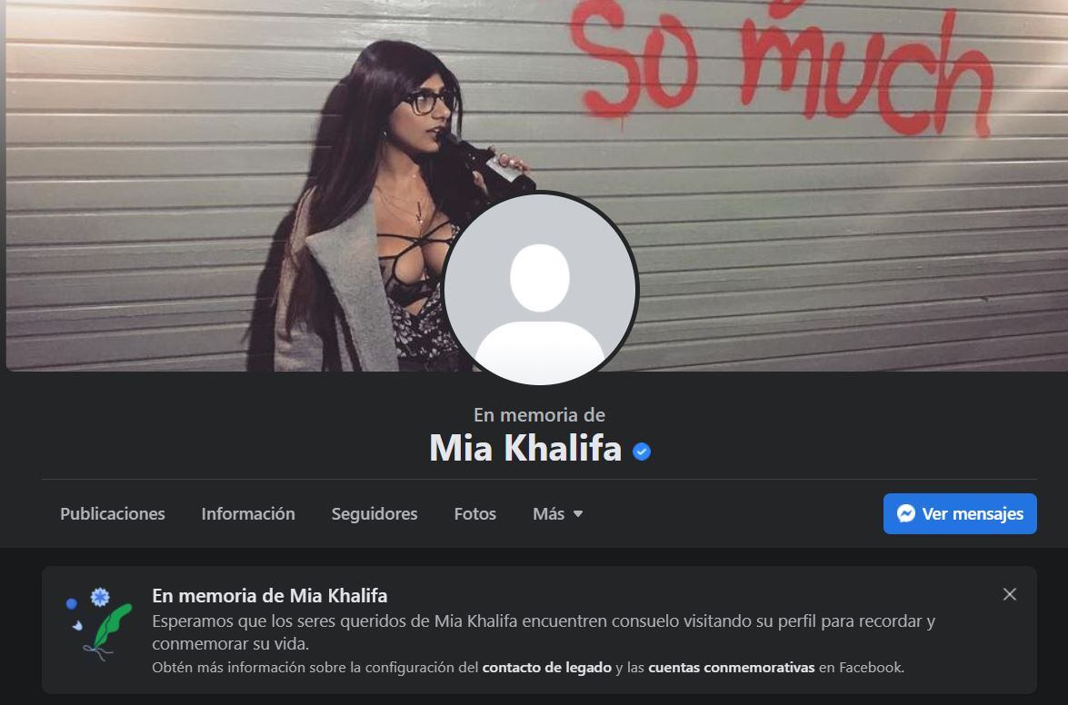 Página de Facebook de Mia Khalifa.