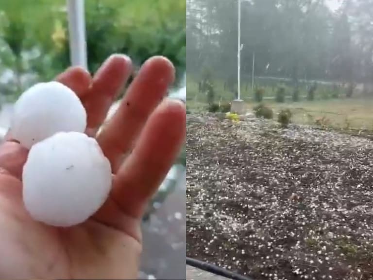 Tormentas eléctricas en La Araucanía dejan granizos del tamaño de pelotas de ping pong