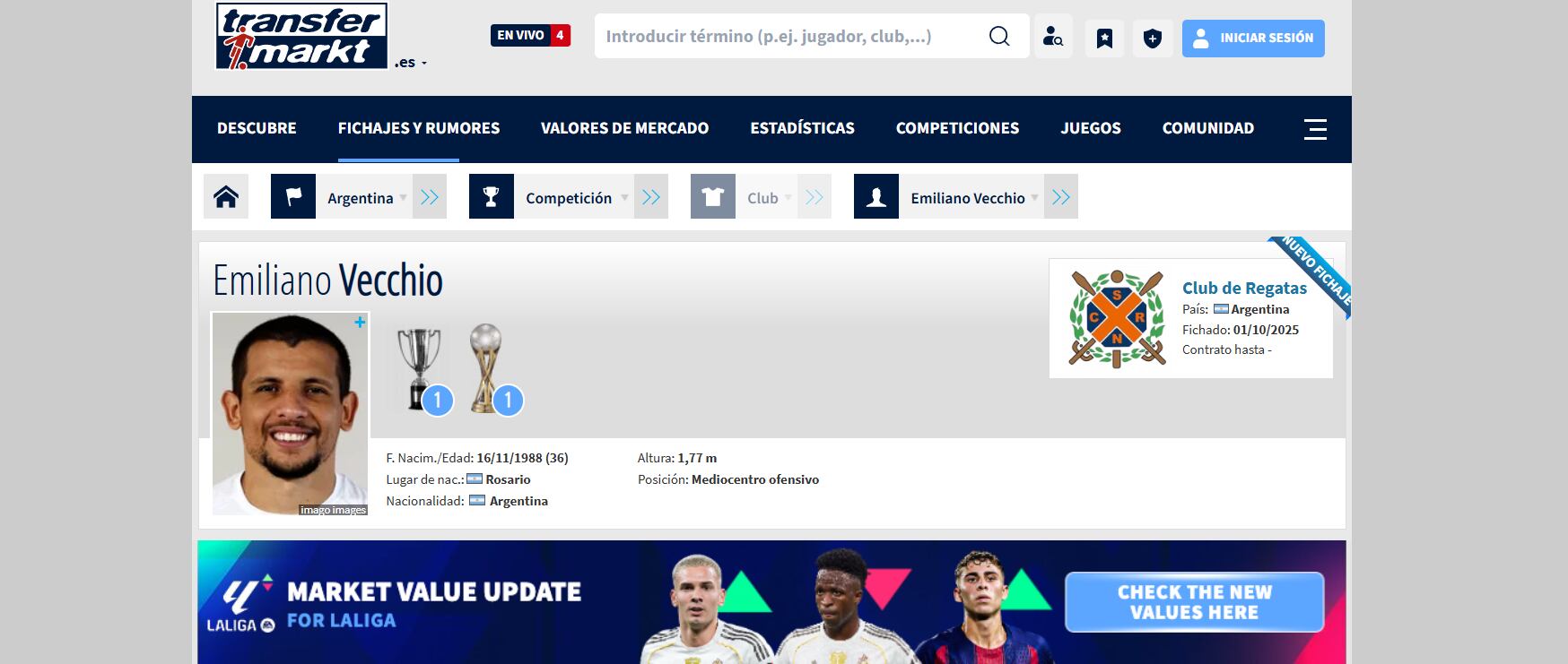 Captura de Transfermarkt