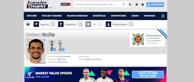 Captura de Transfermarkt