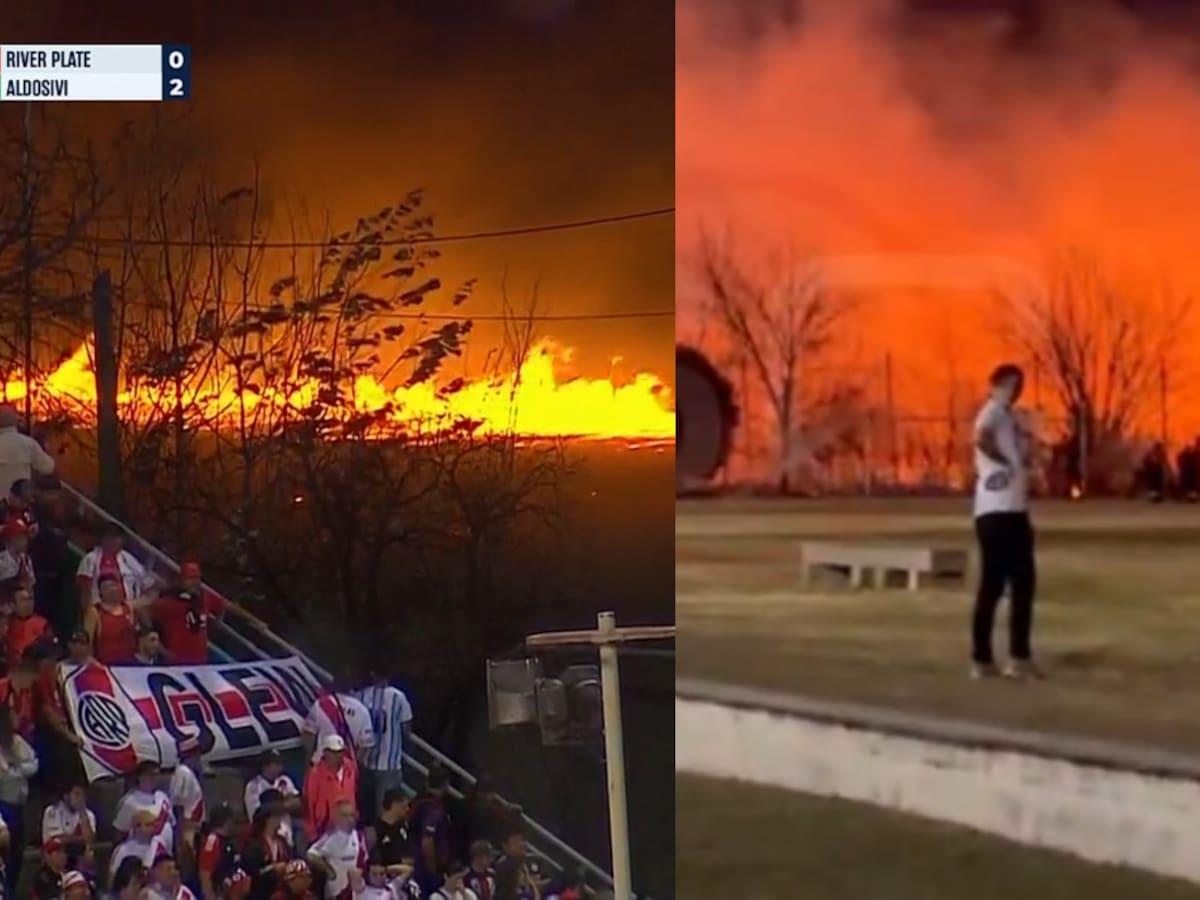 Voraz incendio marca eliminación de River Plate en Copa Argentina: el partido no se detuvo por la emergencia