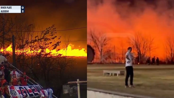 Voraz incendio marca eliminación de River Plate en Copa Argentina: el partido no se detuvo por la emergencia