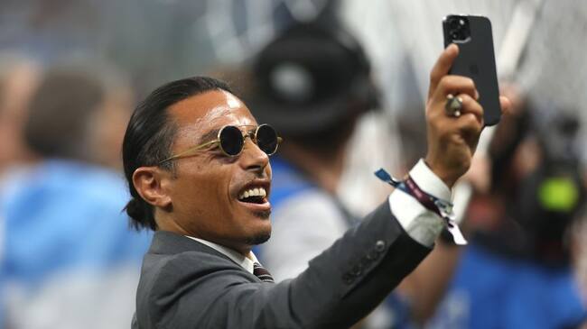 LUSAIL CITY, QATAR - DECEMBER 18: Nusret Goekce, nicknamed Salt Bae looks on after the FIFA World Cup Qatar 2022 Final match between Argentina and France at Lusail Stadium on December 18, 2022 in Lusail City, Qatar. (Photo by Lars Baron/Getty Images)