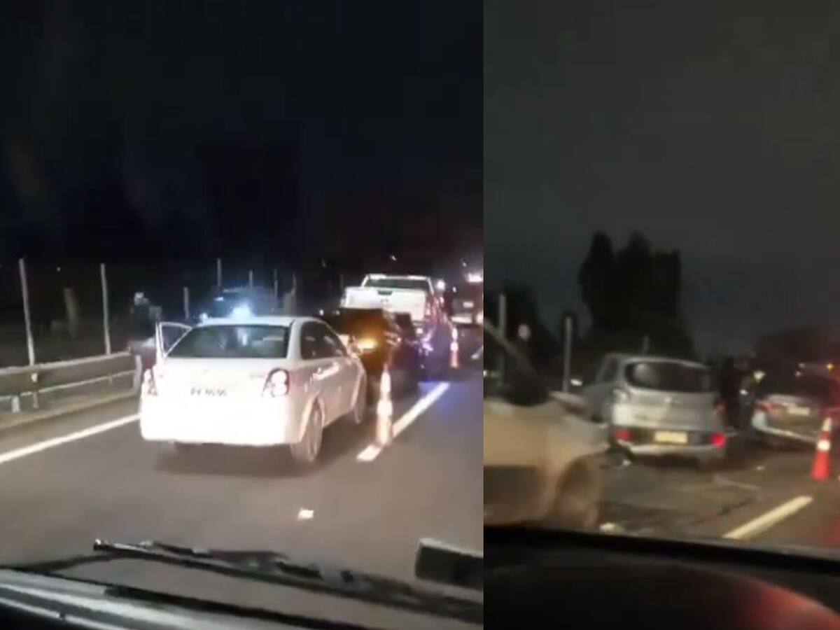 Choque múltiple en Ruta 68 genera gran taco en dirección a Santiago