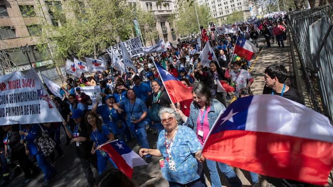 Parte de la marcha. / Agencia Uno.