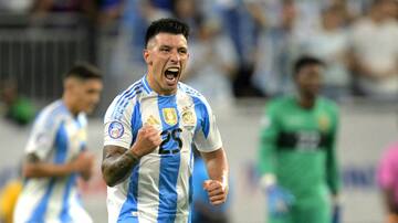 El gol de Lisandro Martínez para poner en ventaja a Argentina sobre Ecuador en la Copa América
