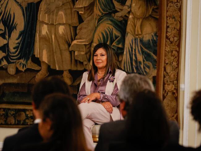 La nueva fiscal general de Colombia, Luz Adriana Camargo Garzón, en su ceremonia de nombramiento en el palacio de gobierno en Bogotá.