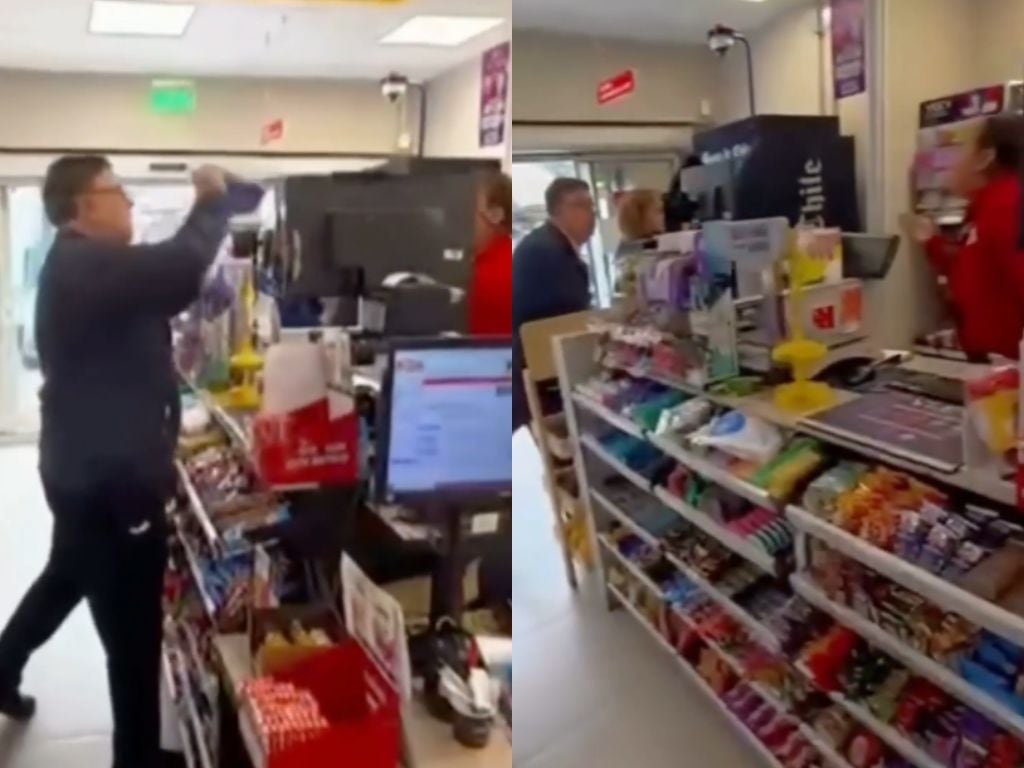 Con insultos xenófobos y escupos: captan agresión contra trabajadora de OXXO en Las Condes