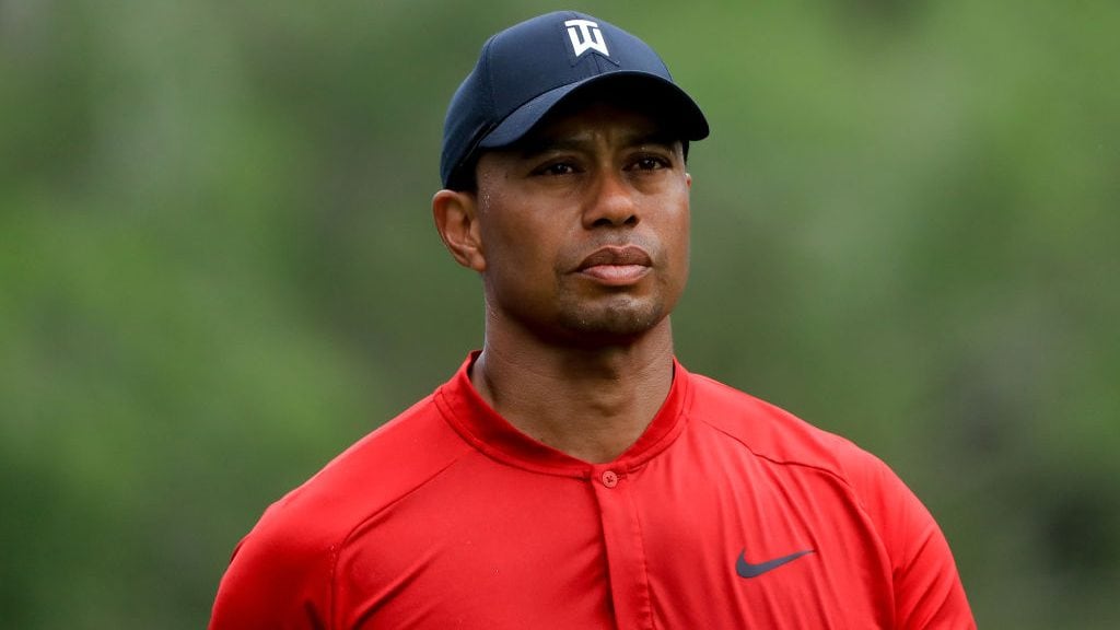 PALM HARBOR, FL - MARCH 11:  Tiger Woods looks on during the final round of the Valspar Championship at Innisbrook Resort Copperhead Course on March 11, 2018 in Palm Harbor, Florida.  (Photo by Sam Greenwood/Getty Images)