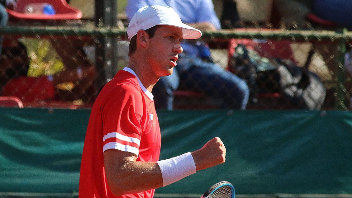 04 DE MARZO DE 2022/Viña del MarPartido entre Nicolas Jarry (Chile) y Blaz Rola (Eslovenia), por los playoffs de la Copa Davis 2022, realizado en el Club de Tenis Union de Viña del Mar
FOTO: LEONARDO RUBILAR CHANDIA/AGENCIAUNO