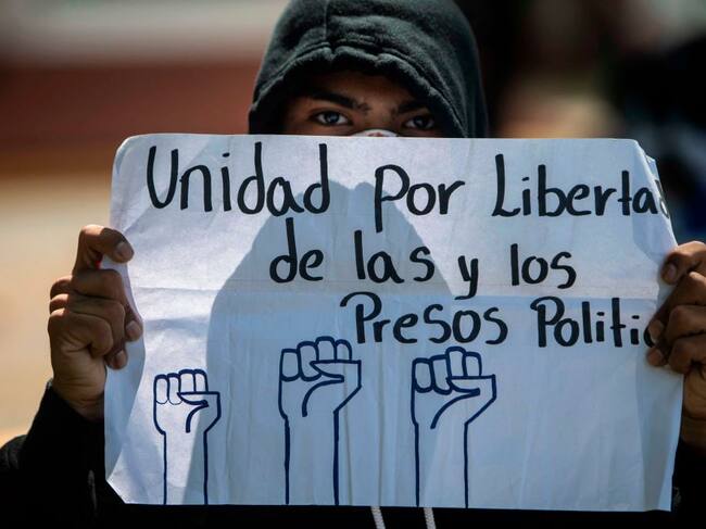 Manifestación en Managua a favor de la libertad de los prisioneros políticos