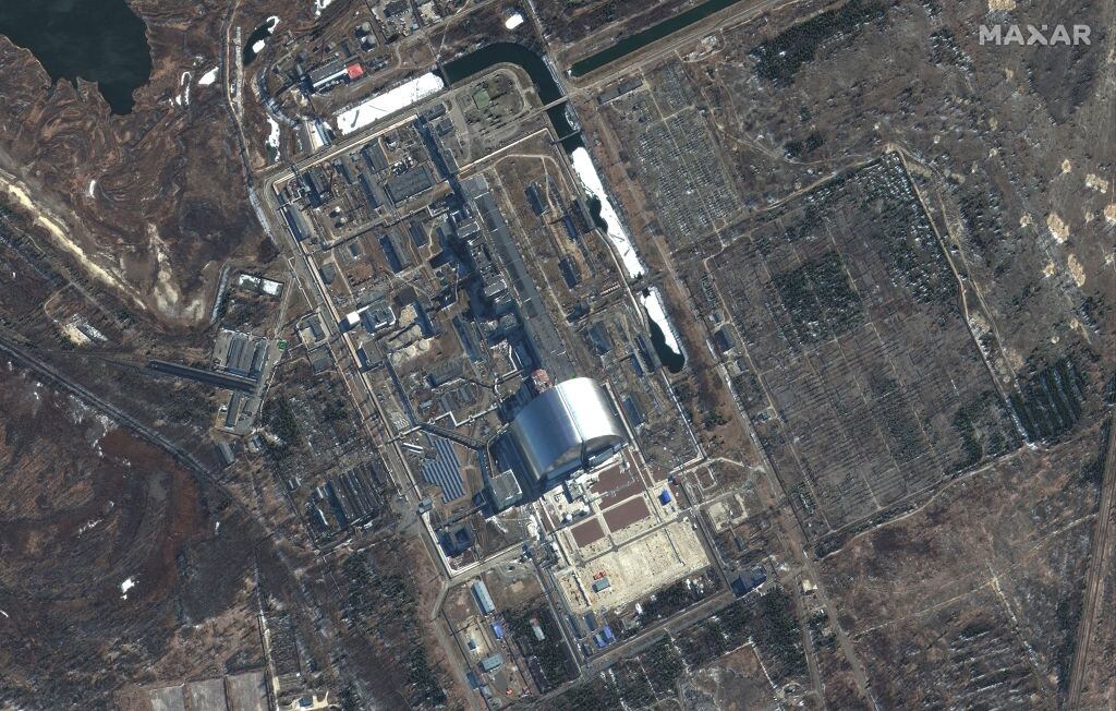 Imagen satelital de la central nuclear de Chernóbil