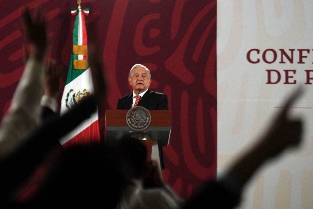 El presidente mexicano Andrés Manuel Lopez Obrador ante la prensa