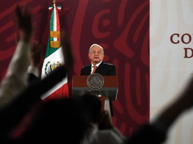 El presidente mexicano Andrés Manuel Lopez Obrador ante la prensa