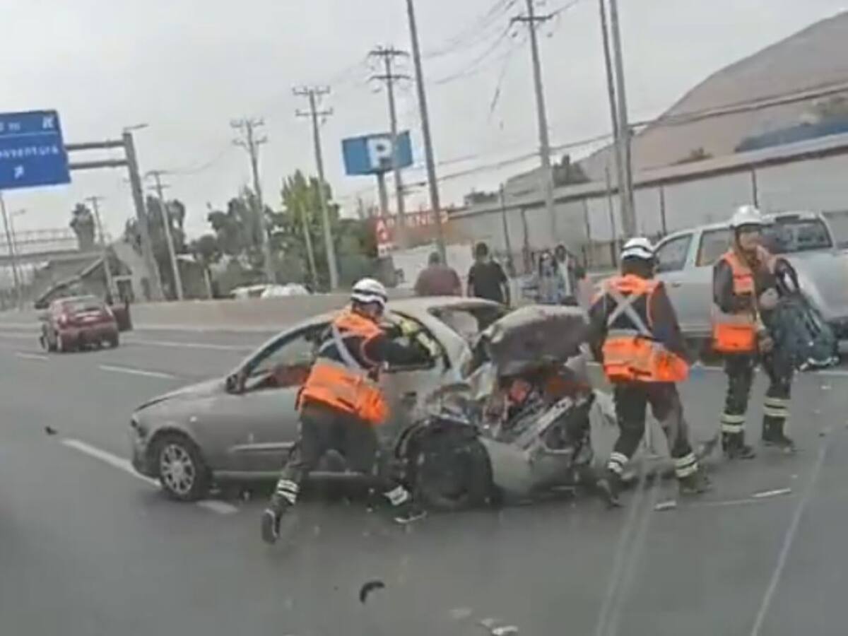 Caos vehicular en la Ruta 5 Norte: colisión múltiple obliga a cerrar pistas en Quilicura