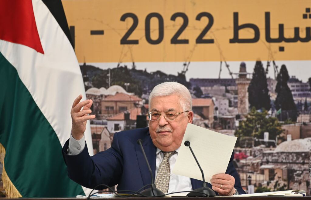 El líder de la OLP y presidente de Palestina Mahmoud Abbas