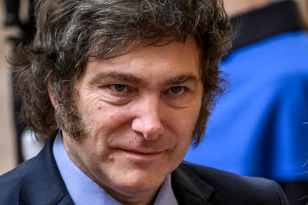 El presidente de Argentina, el ultraderechista Javier Milei, en su visita oficial a Italia en la ciudad de Roma.