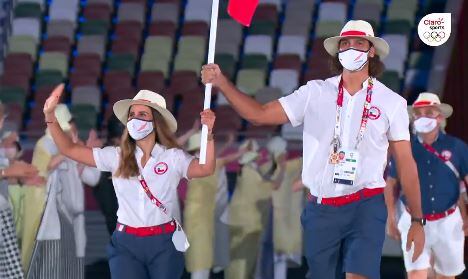 El Team Chile desfiló en la ceremonia inaugural de los Juegos Olímpicos de Tokio