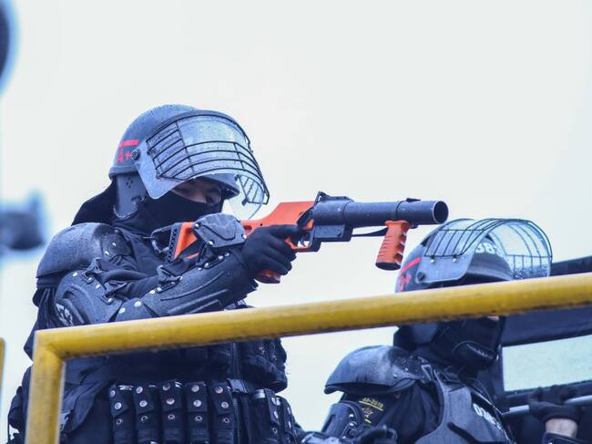 La represión policial en la capital colombiana Bogotá
