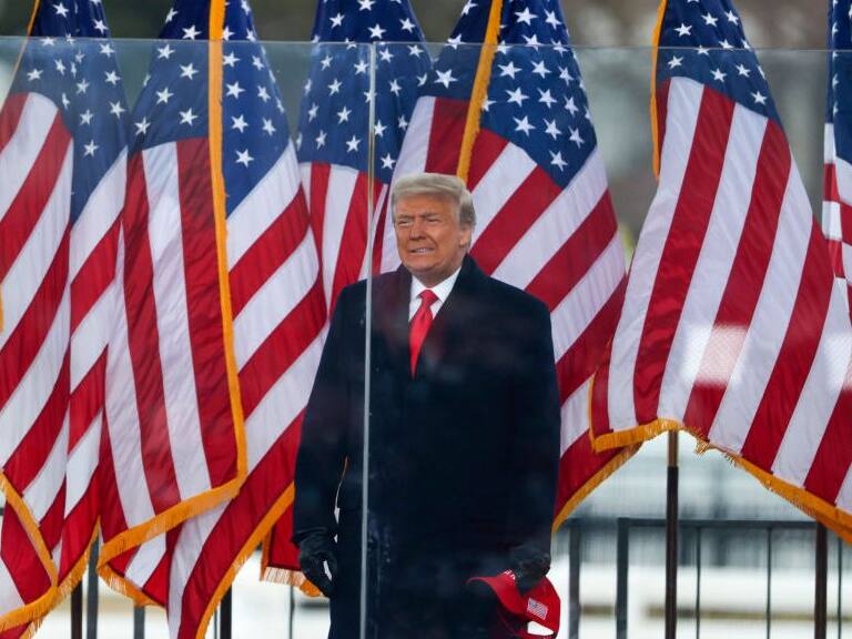 WASHINGTON, DC - JANUARY 06: President Donald Trump arrives at the "Stop The Steal" Rally on January 06, 2021 in Washington, DC. Trump supporters gathered in the nation's capital today to protest the ratification of President-elect Joe Biden's Electoral College victory over President Trump in the 2020 election. (Photo by Tasos Katopodis/Getty Images)