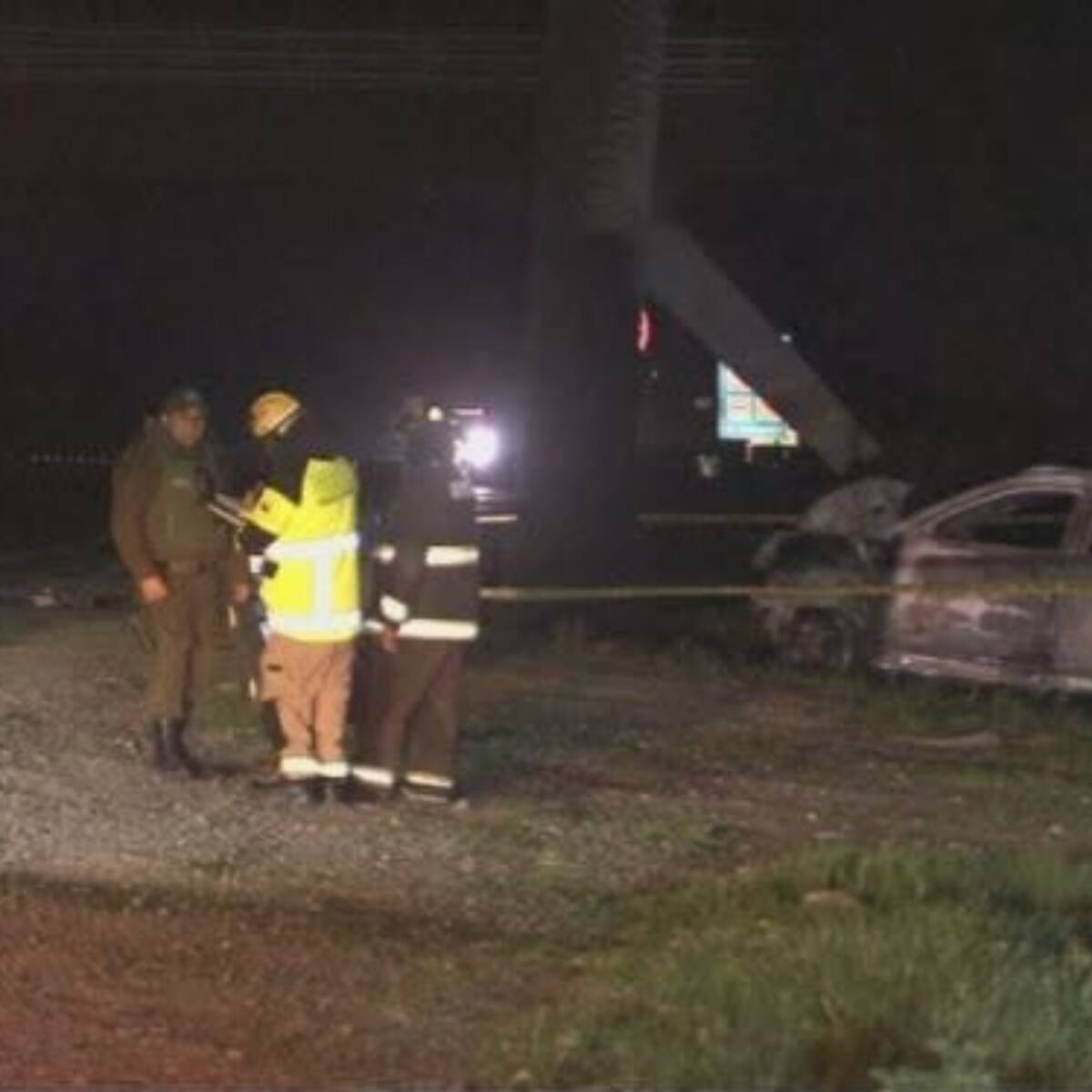 Conductor muere tras chocar contra una palmera y quedar atrapado en auto que se incendió en la Ruta 78