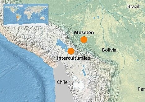 Localización de la población de Mosetén en Bolivia. ( Instituto Max Planck )