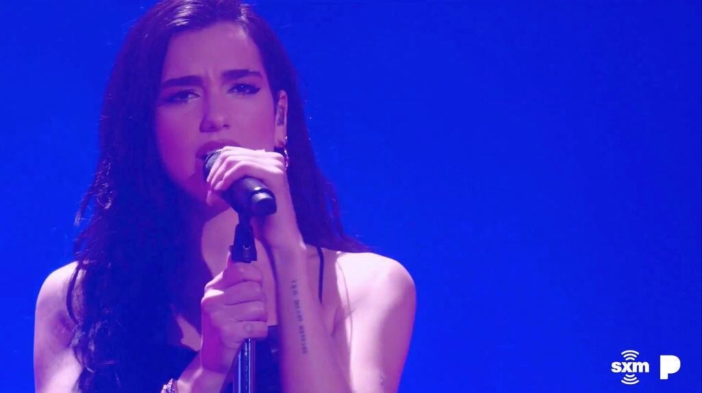 UNSPECIFIED - DECEMBER 22: In this screengrab released on December 22, Dua Lipa performs onstage during Pandora LIVE Featuring Dua Lipa on December 22, 2020. (Photo by 2020 Pandora Media LLC/Getty Images for Pandora Media)
