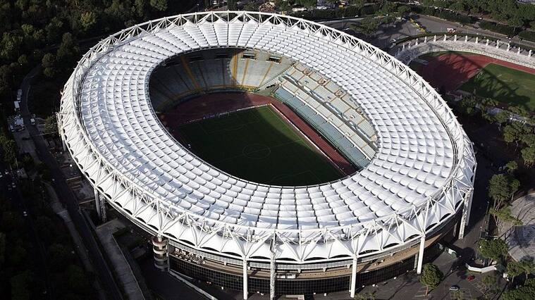 ROME - OCTOBER 23: The picture shows an aerial view of the Olympic Stadium on October 23, 2007 in Rome, Italy. (Photo by Gareth Cattermole/Getty Images)