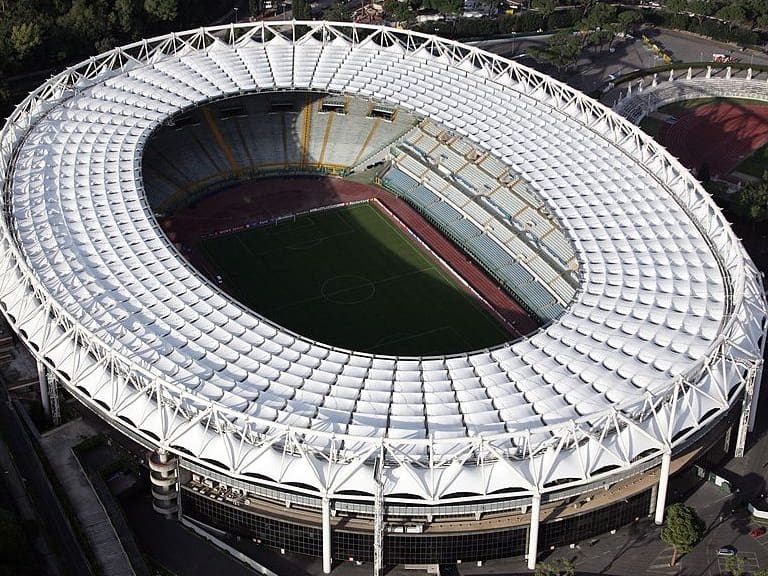 ROME - OCTOBER 23:  The picture shows an aerial view of the Olympic Stadium on October 23, 2007 in Rome, Italy.  (Photo by Gareth Cattermole/Getty Images)