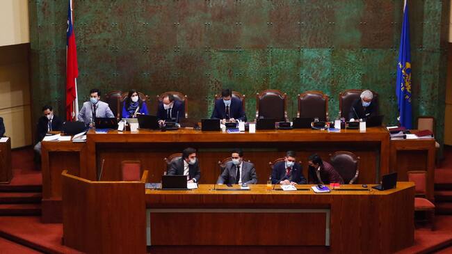 07 DE JULIO DE 2020/VALPARAISOVista de la testera, durante la sesion de la Camara de Diputados, que debate la reforma constitucional que permite el retiro de parte de los fondos previsionales durante el estado de excepcion por la pandemia del Coronavirus.
FOTO: LEONARDO RUBILAR CHANDIA/AGENCIAUNO