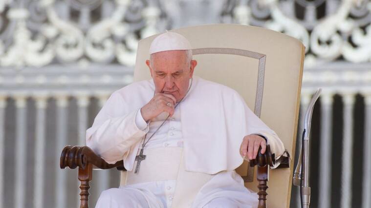 Pope Francis addresses the faithful during his weekly general audience in St. Peter's Square at The Vatican, Wednesday, June 8, 2022. (Photo by Massimo Valicchia/NurPhoto via Getty Images)