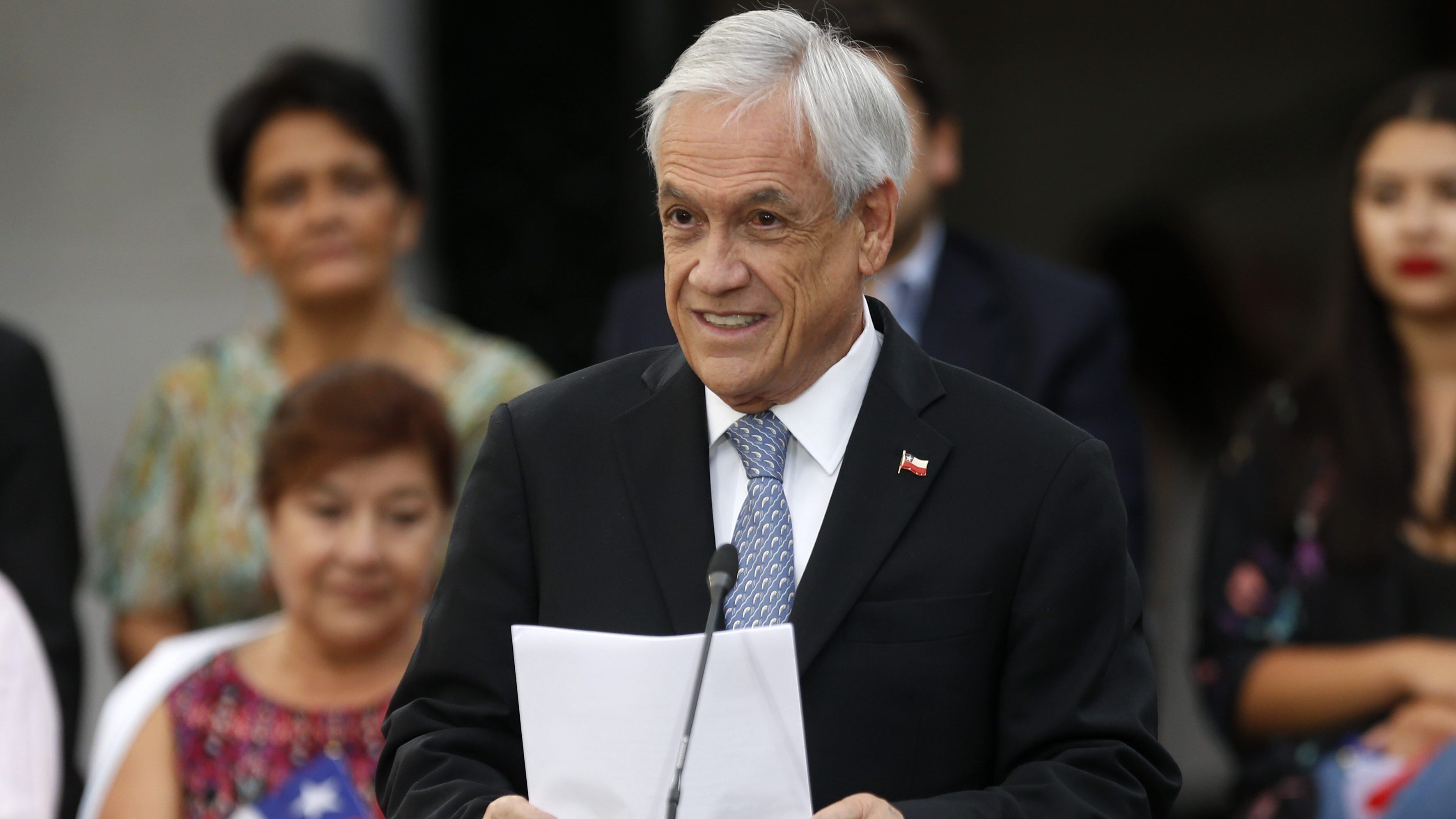 11 de Marzo de 2020/SANTIAGOEl Presidente de la Republica,Sebastian Piera,durante la conmemoracin de los 30 aos de la democracia en Chile, ceremonia que se realizo en el palacio de la Moneda.

FOTO: CRISTOBAL ESCOBAR/AGENCIAUNO