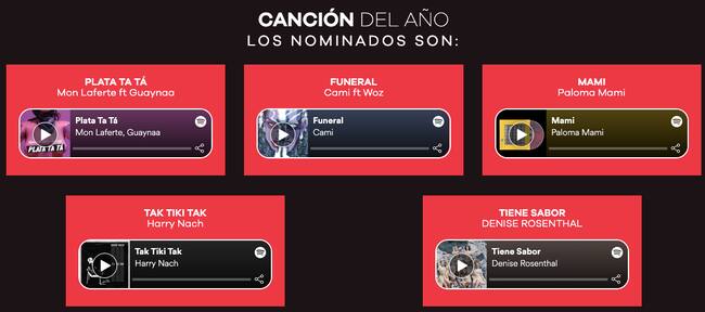 Canción del año, Premios MUSA