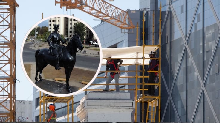 Tras casi cinco años de ser retirada, la estatua del General Baquedano vuelve a Plaza Italia