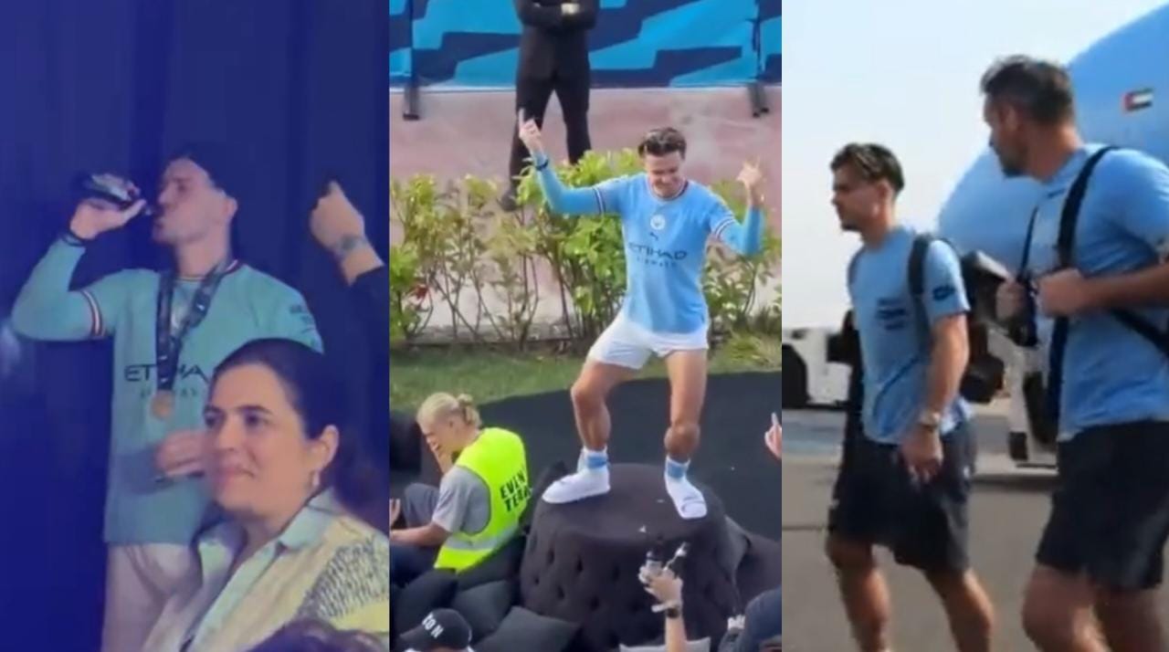 Amaneció con la misma ropa y tambaleó al bajarse del avión: Jack Grealish se robó las miradas tras ganar la Champions League
