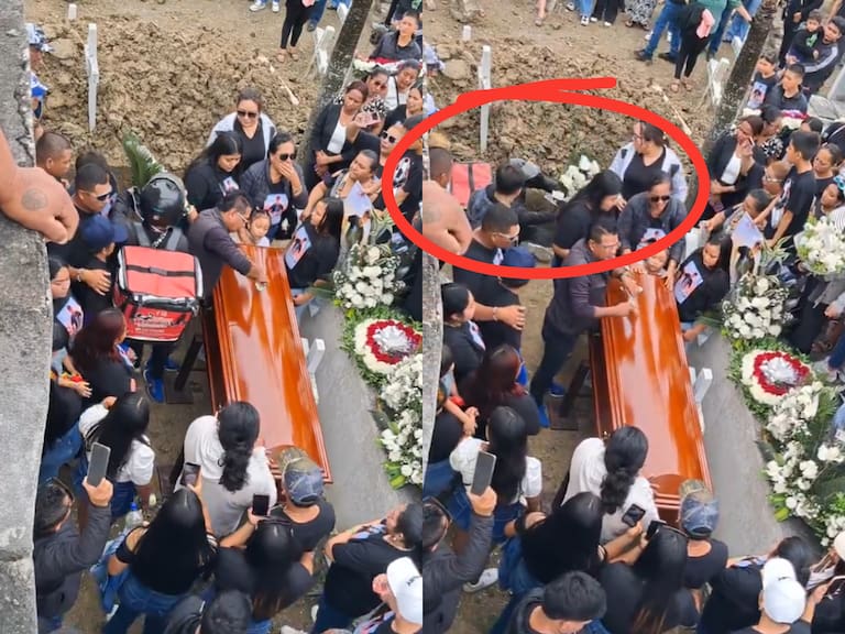 “Entrega a domicilio. Excelente servicio”: Delivery fue a dejar flores a un funeral y se cayó dentro de la fosa